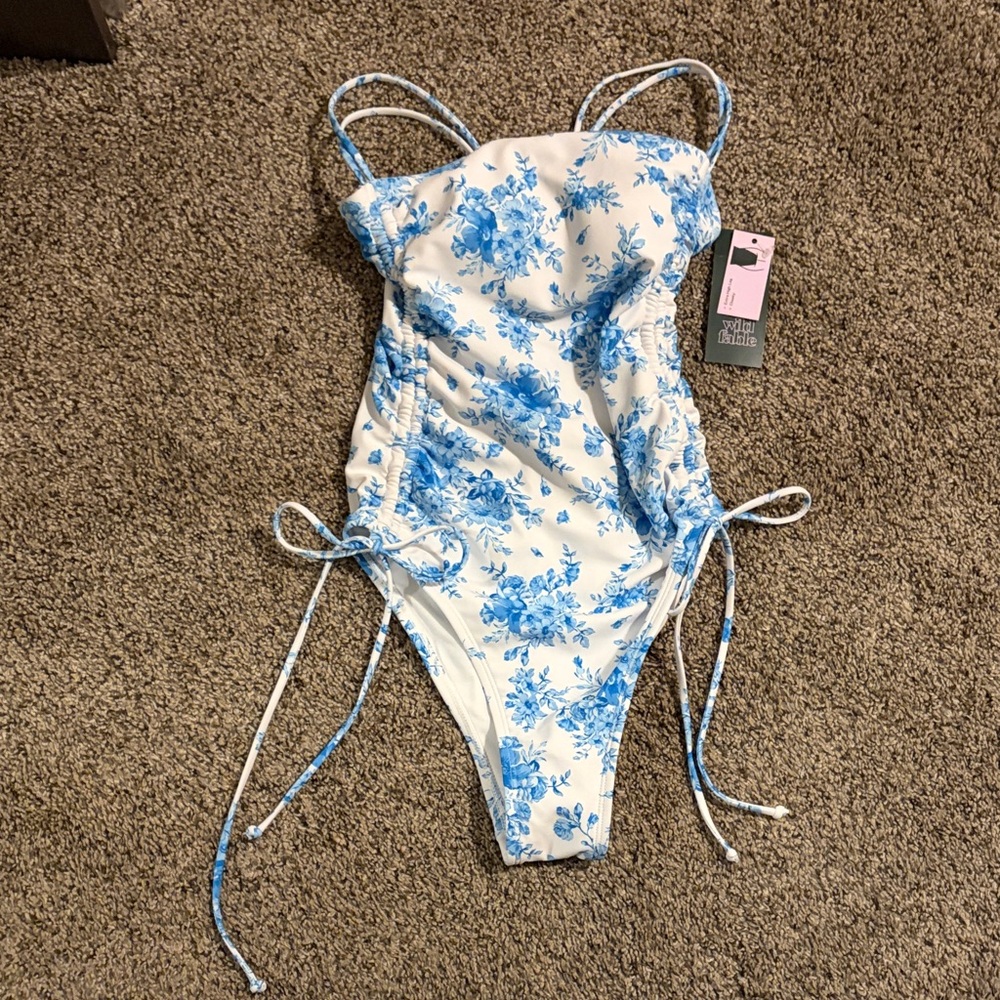 Floral Blue and White Women’s Swimsuit